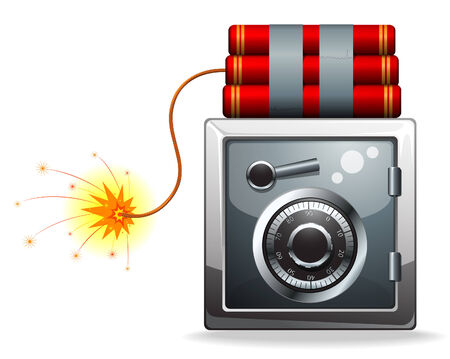 bank safe with a bomb のイラスト素材