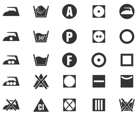 Laundry Sign Silhouette Iconsのイラスト素材