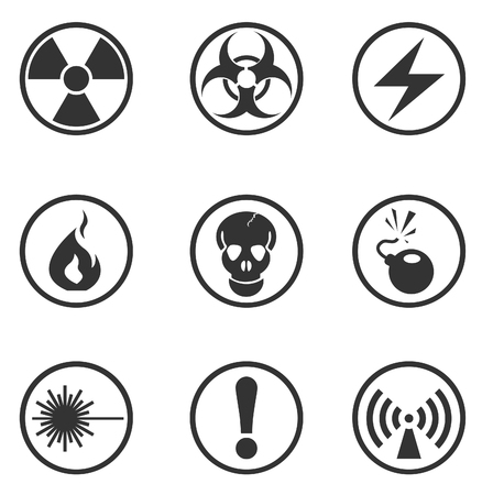 Hazard Sign Iconsのイラスト素材