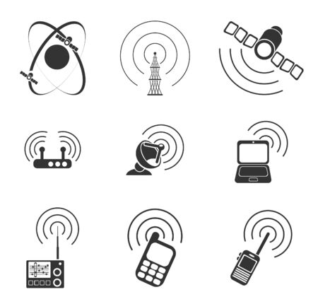 Radio signal simple vector iconsのイラスト素材