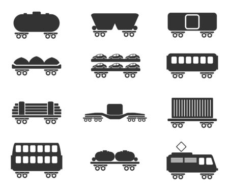rail-freight traffic iconsのイラスト素材