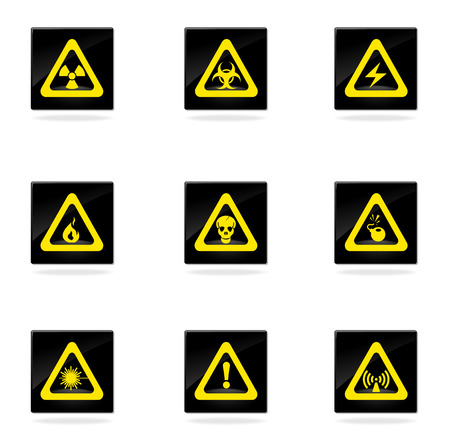 Hazard Sign Iconsのイラスト素材