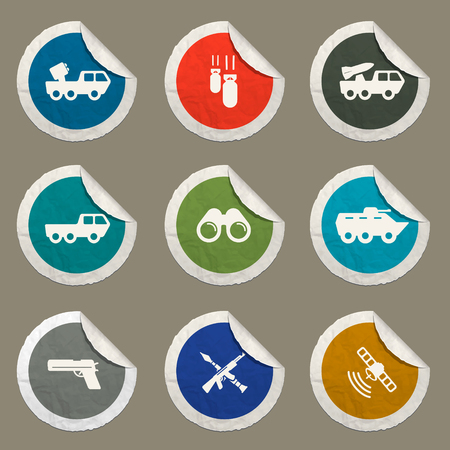 Military sticker icons for webのイラスト素材