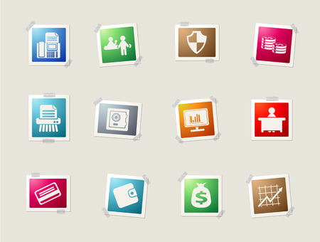 Finance card icons for webのイラスト素材