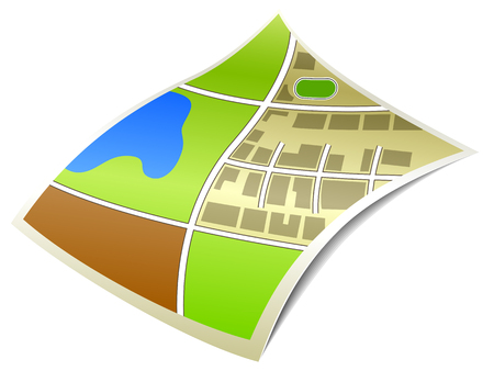 Paper map icon. Vector illustration in eps 10のイラスト素材