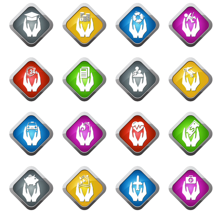 Insurance vector icons for web sites and user interfacesのイラスト素材