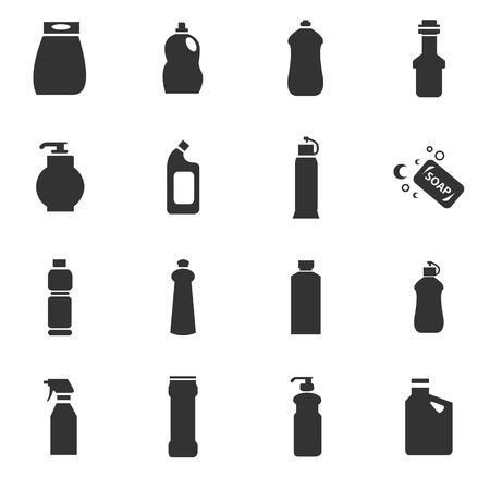 Household chemicals icon set for web sites and user interfaceのイラスト素材