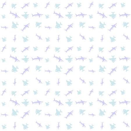 Sea world simple seamless vector pattern, vector backgroundのイラスト素材