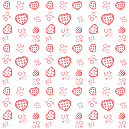 Valentine day simple seamless vector pattern, vector backgroundのイラスト素材