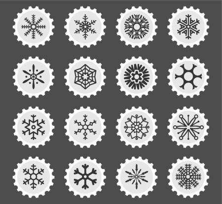Snowflakes  simply symbols for web and user interfaceのイラスト素材