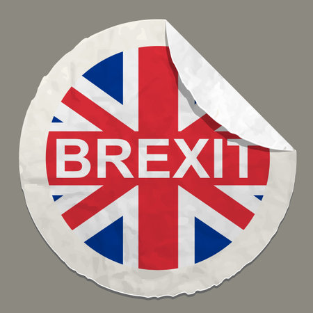 Brexit British referendum concepts symbol on a paper labelのイラスト素材