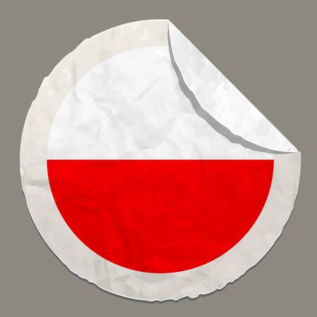 Poland flag symbol on a paper labelのイラスト素材