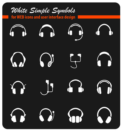 headphones icon setのイラスト素材