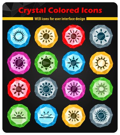 sun crystal color icons for your designのイラスト素材