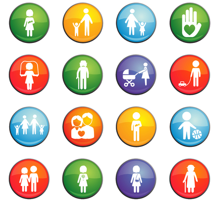 family vector icons for user interface designのイラスト素材