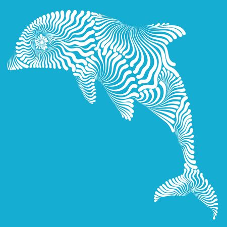 Dolphin in the jump decorative graphic illustrationのイラスト素材