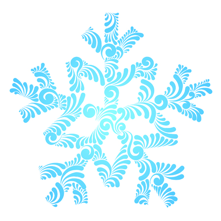 Beautiful snowflake on white backgroundのイラスト素材