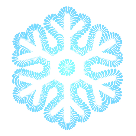 Beautiful snowflake on white backgroundのイラスト素材