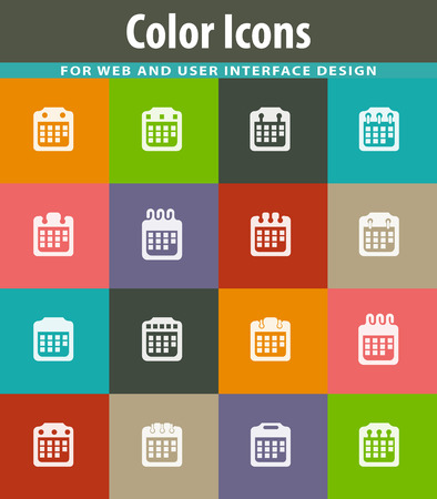 Calendar icon set for web sites and user interfaceのイラスト素材