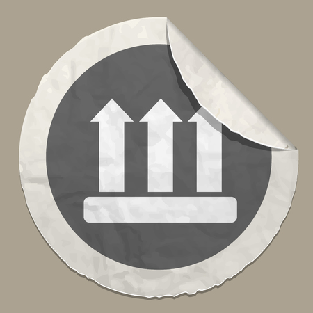 orientation sign for cargo transportation realistic paper sticker with curved edgeのイラスト素材