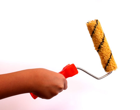 roller for painting walls isolated on a white background