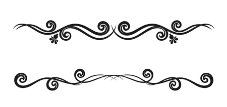 Vintage decorative calligraphic borders. Template signage, logos, labels, stickers, cards. Classic design elements for greeting cards, diplomas, certificates and awards. Graphic design page.のイラスト素材