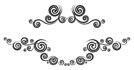Vintage decorative calligraphic borders. Template signage, logos, labels, stickers, cards. Classic design elements for greeting cards, diplomas, certificates and awards. Graphic design page.のイラスト素材
