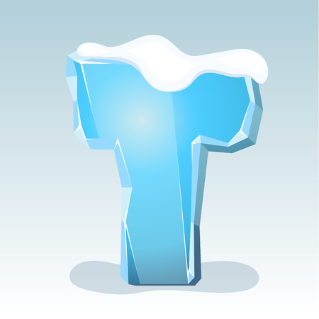 Ice letter G with snow on the top, vector fontのイラスト素材