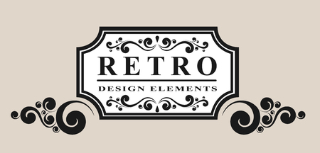 retro label with vintage elements vector illustrationのイラスト素材