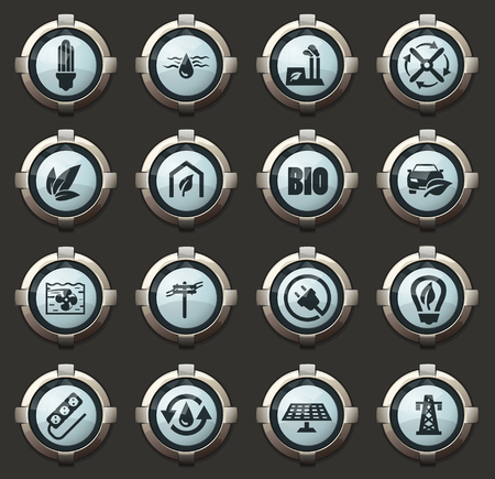 Alternative energy vector stylish round buttons for mobile applications and webのイラスト素材