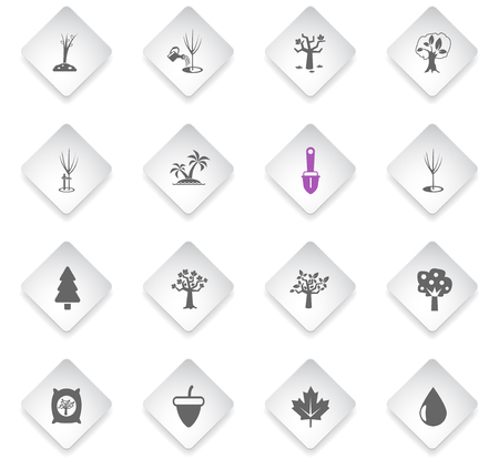 trees measuring tools flat rhombus web icons for user interface designのイラスト素材