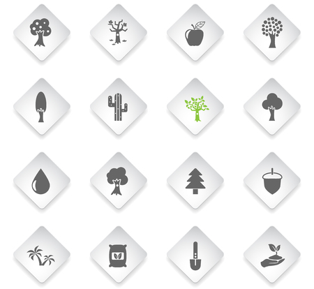 trees flat rhombus web icons for user interface designのイラスト素材