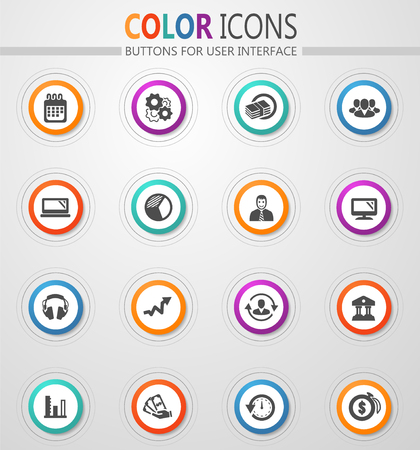 Business management and human resources vector icons for user interface designのイラスト素材