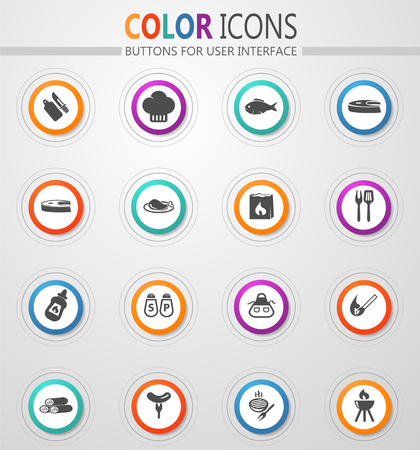 Barbecue vector icons for user interface designのイラスト素材