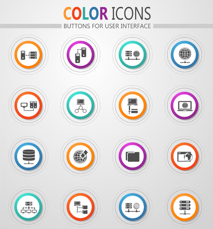 Internet, server, network icon set for web sites and user interfaceのイラスト素材