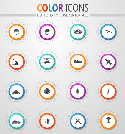 Military and war simply icons for web and user interfacesのイラスト素材