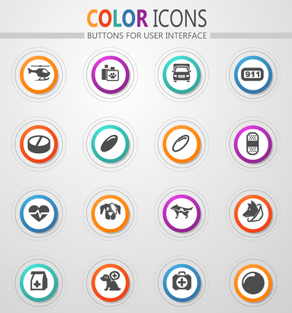 Veterinary clinic icon set for web sites and user interfaceのイラスト素材