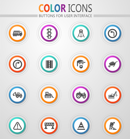 Road repair vector icons for user interface designのイラスト素材