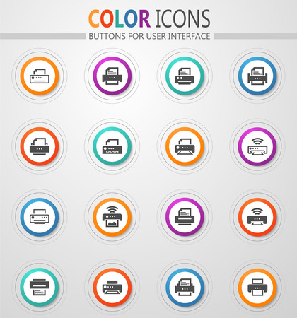 Print web icons for user interface designのイラスト素材
