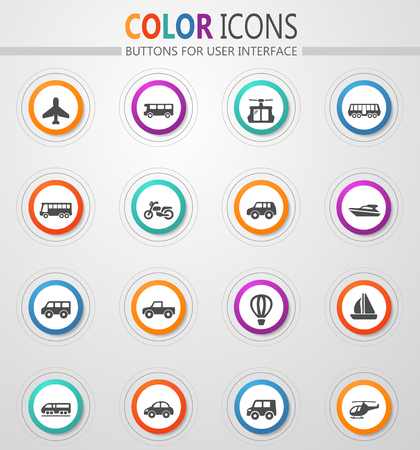 Public transport icon set for web sites and user interfaceのイラスト素材