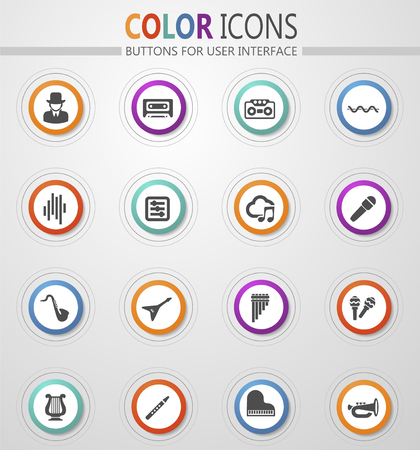 Music icon set for web sites and user interfaceのイラスト素材