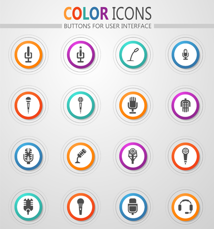 Microphone icon set for web sites and user interfaceのイラスト素材