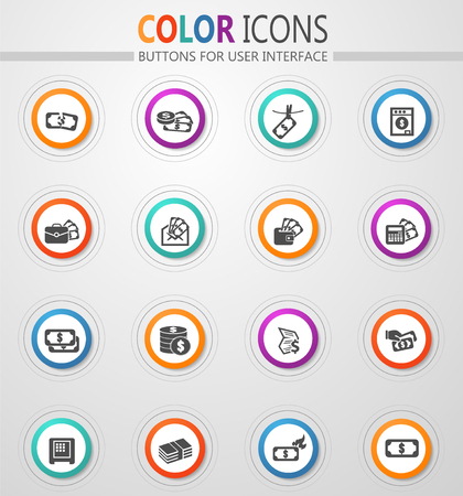 Money vector icons for user interface designのイラスト素材