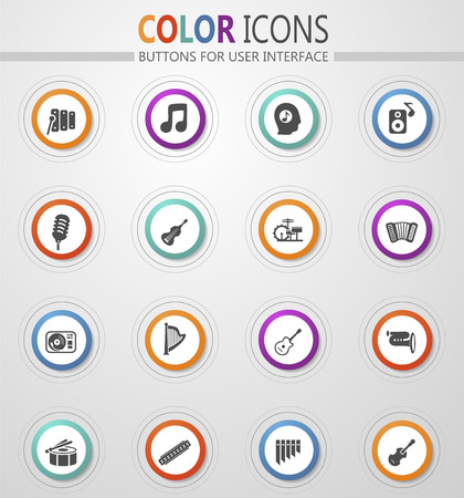 Music icon set for web sites and user interfaceのイラスト素材
