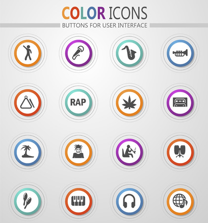 Rap Music icon set for web sites and user interfaceのイラスト素材