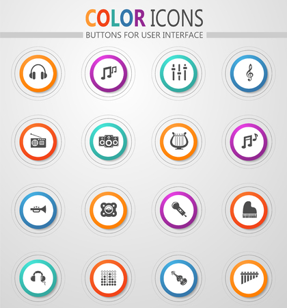 Music icon set for web sites and user interfaceのイラスト素材