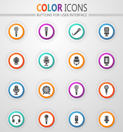 Microphone web icons for user interface designのイラスト素材