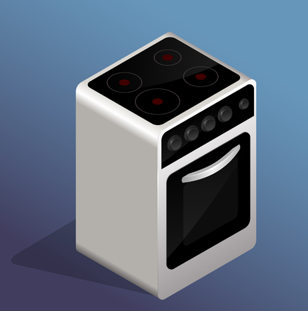 Illustration of household appliances in isometric view.の写真素材