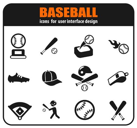 Baseball icon set for your design. vector iconsのイラスト素材