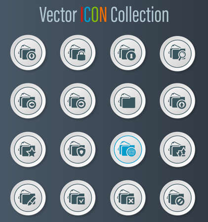 Folders icon set for web sites and user interfaceの写真素材